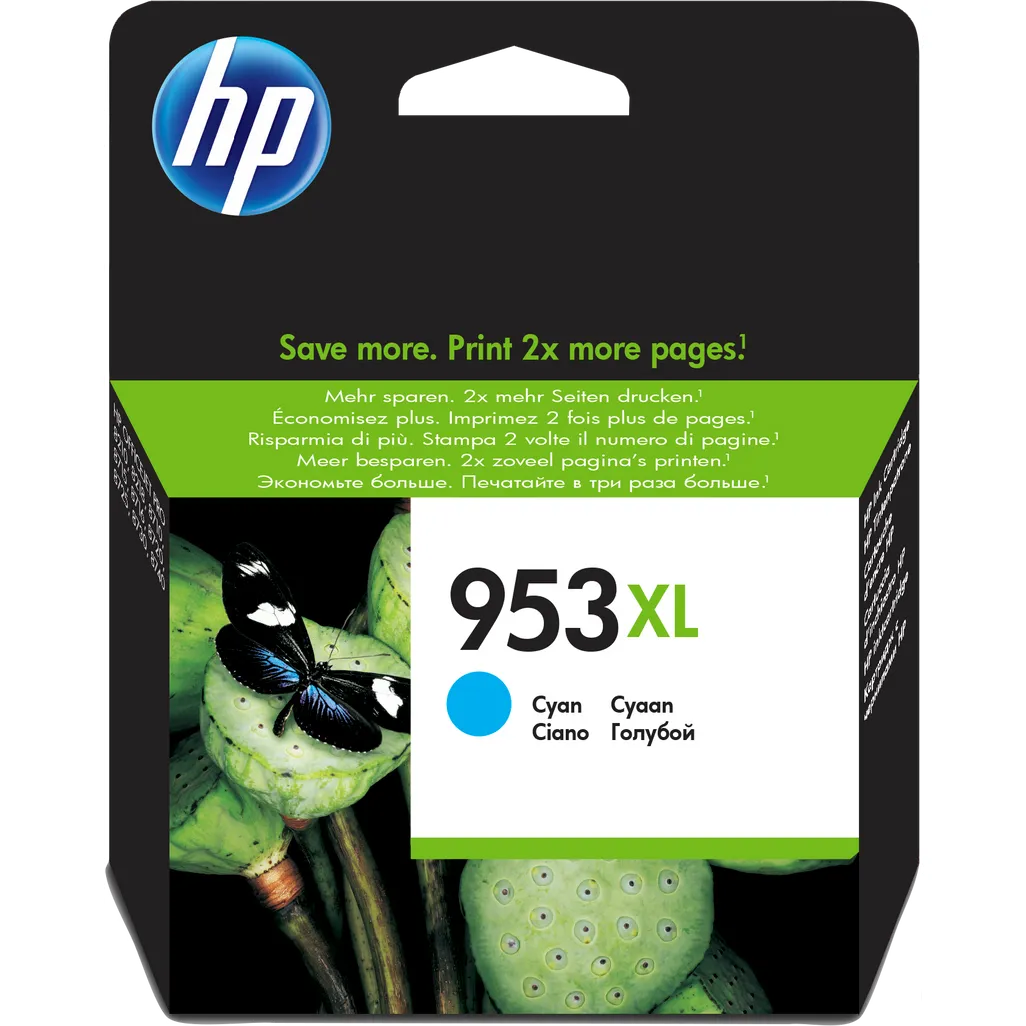 HP 953XL High Yield Cyan Original Ink Cartridge - SKU: F6U16AE