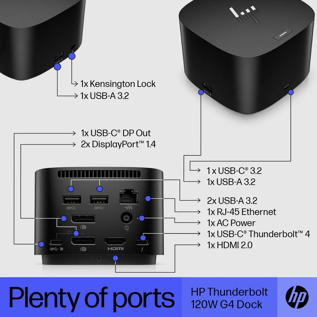 HP Thunderbolt 4 Dock G4 120W – Black 4J0A2AA