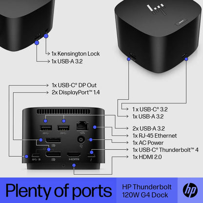 HP Thunderbolt 4 Dock G4 120W – Black 4J0A2AA